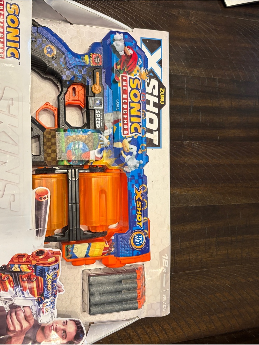Zuru X-Shot Sonic The Hedgehog Orange & Blue Dart Blaster NIB